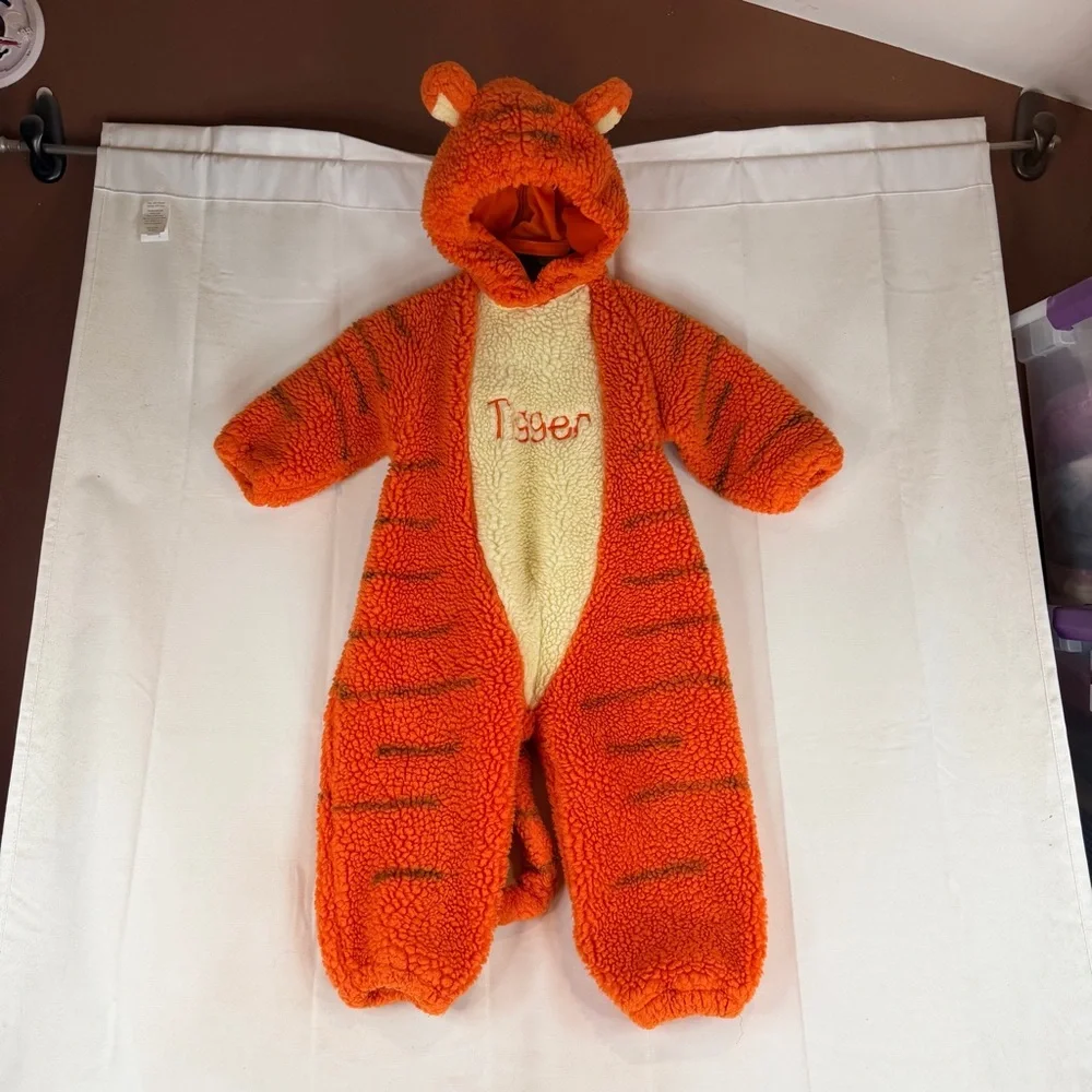 THE DISNEY STORE Youth Unisex Size 2T-4T Costume Tigger Fleece Vintage Toddler - Picture 2 of 16